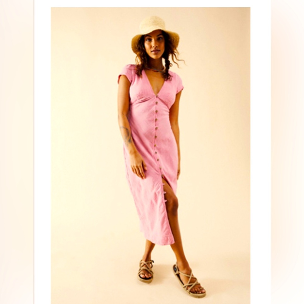 Free People New In Town Midi, Rose Bloom. Medium
